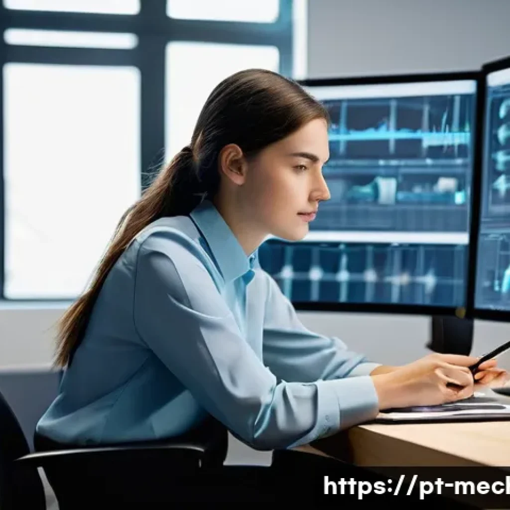 기계설계기사 실기시험 채점 기준 분석 - **Prompt for Critical Thinking and Digital Tools:**
    "A young female engineer, in her late 20s, w...