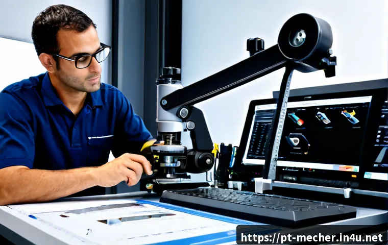 Home 17 기계설계와 자동차 부품 설계 사례 - Photorealistic automotive component design workspace in Portugal, a mechanical engineer wearing neat...